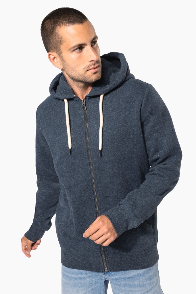 [KV2306-VintageCharcoal-S] KV2306 - Sweat-shirt vintage zippé à capuche homme - VintageCharcoal (S)