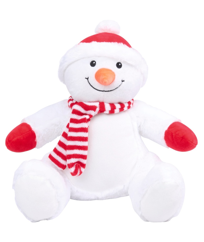 [MM567-White-OneSize] MM567 - Peluche zippée bonhomme de neige - White