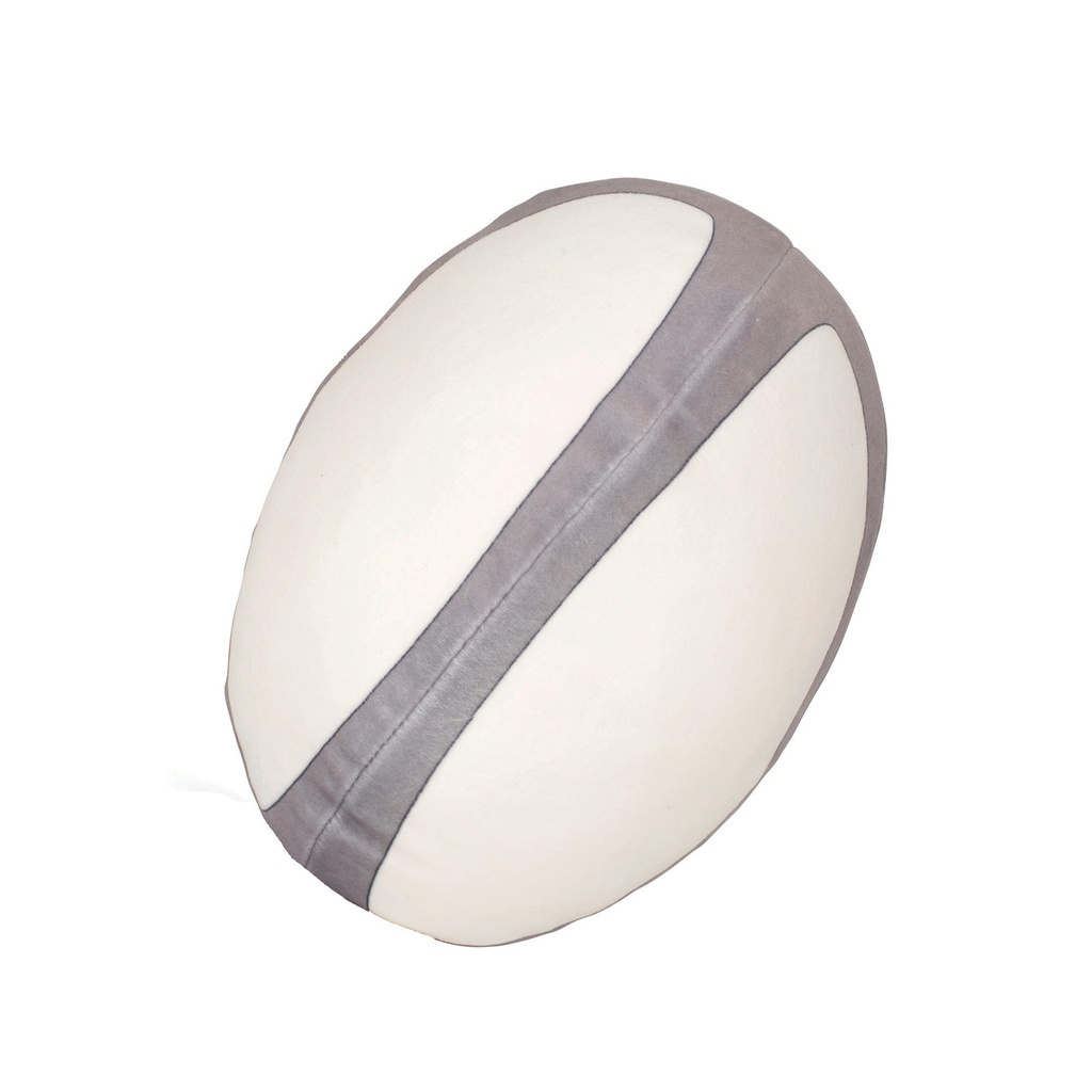 [MM584-White/Grey-OneSize] MM584 - Ballon de rugby zippé - White/Grey