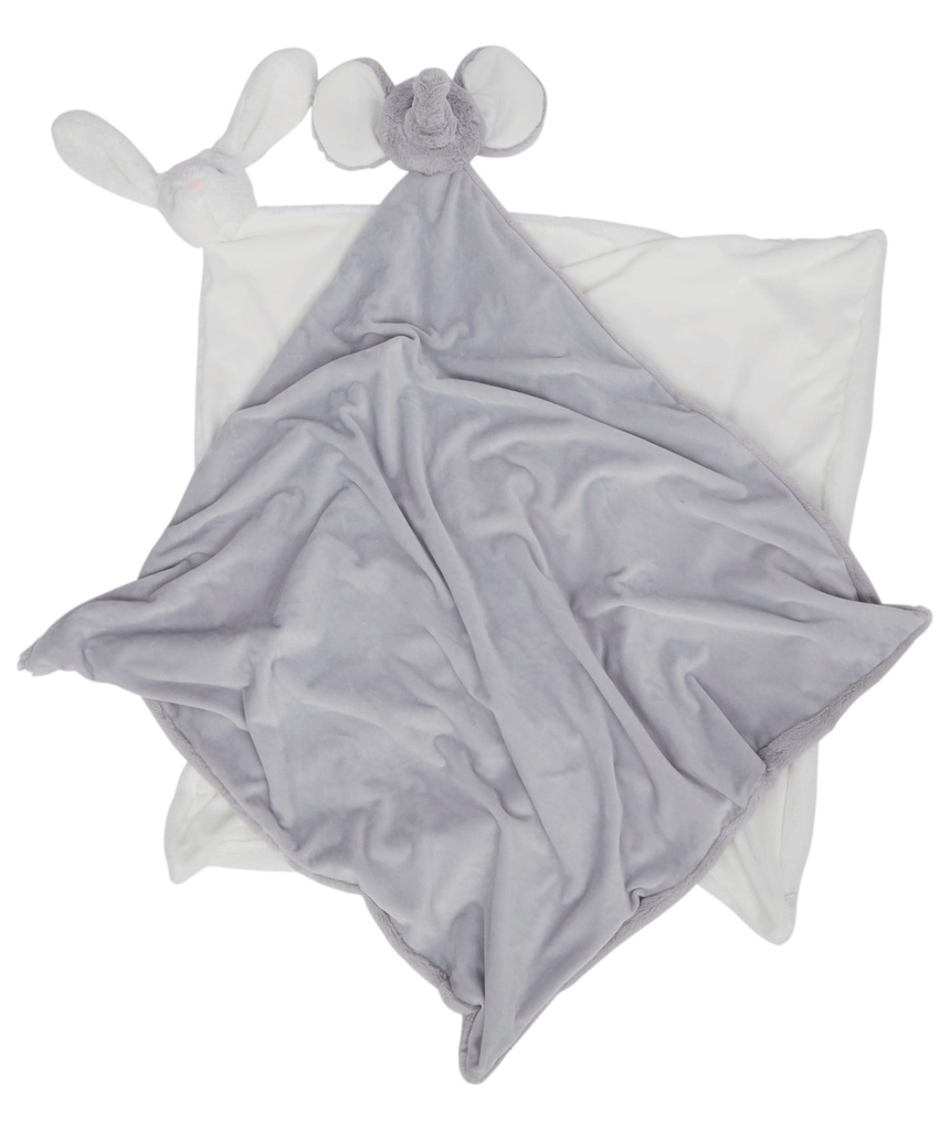 [MM751-WhiteBunny-OneSize] MM751 - Doudou plat animaux - WhiteBunny
