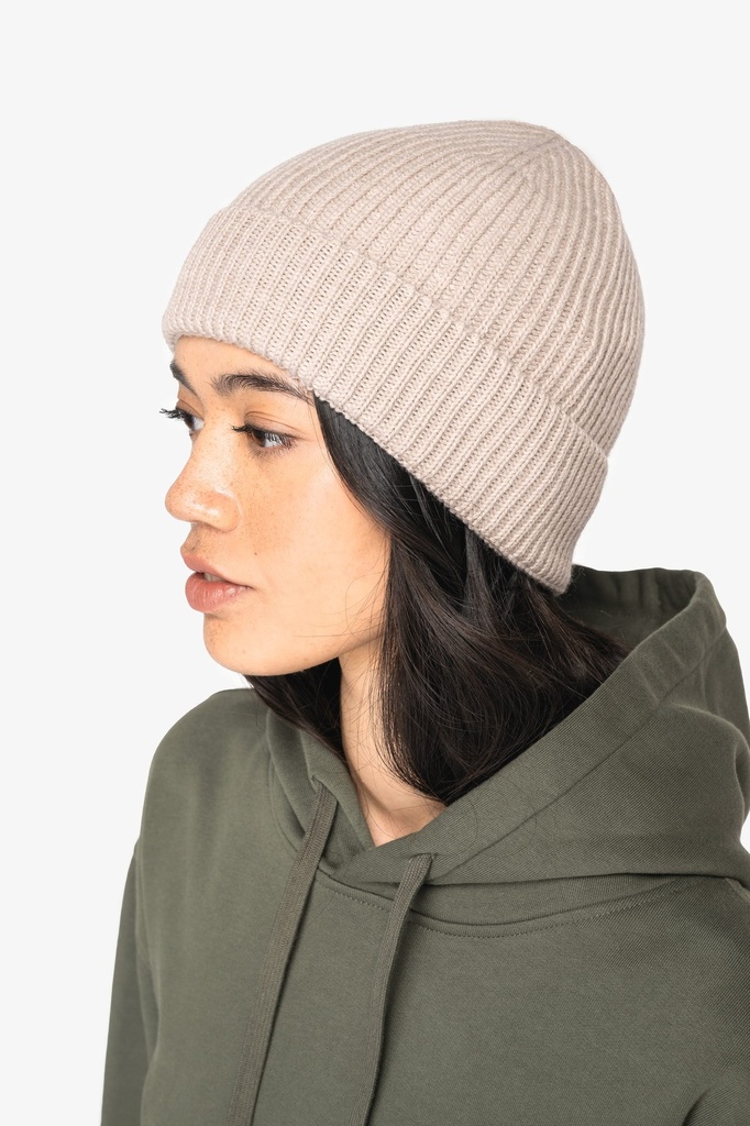 NS012 - Bonnet écoresponsable en laine mérinos unisexe - Ivory