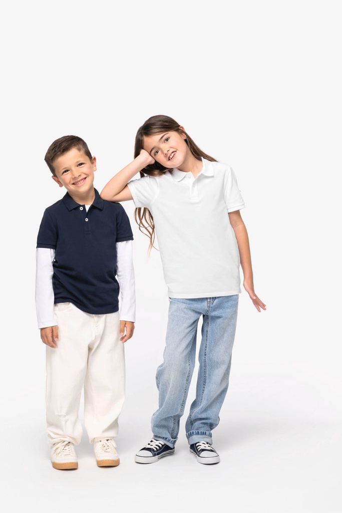 [NS209-Black-12/14ans] NS209 - Polo écoresponsable maille piquée enfant  - Black (12/14 ANS)