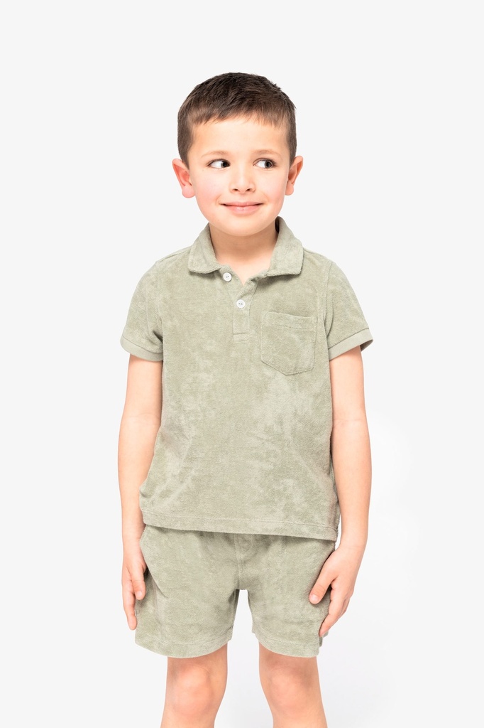 [NS218-NavyBlue-10/12ans] NS218 - Polo écoresponsable en éponge garçon  - NavyBlue (10/12 ans)