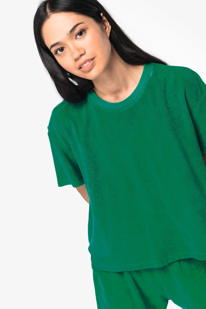 [NS328-CreamCoffee-XS] NS328 - T-shirt écoresponsable en éponge femme  - CreamCoffee (XS)