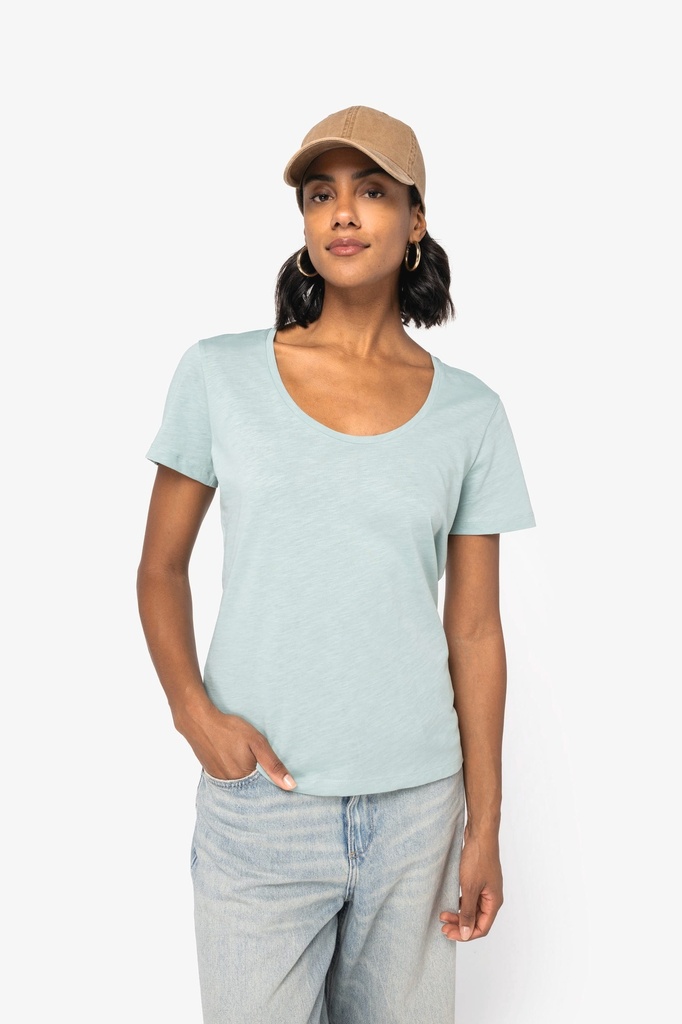 [NS329-MineralGrey-XS] NS329 - T-shirt écoresponsable slub femme  - MineralGrey (XS)