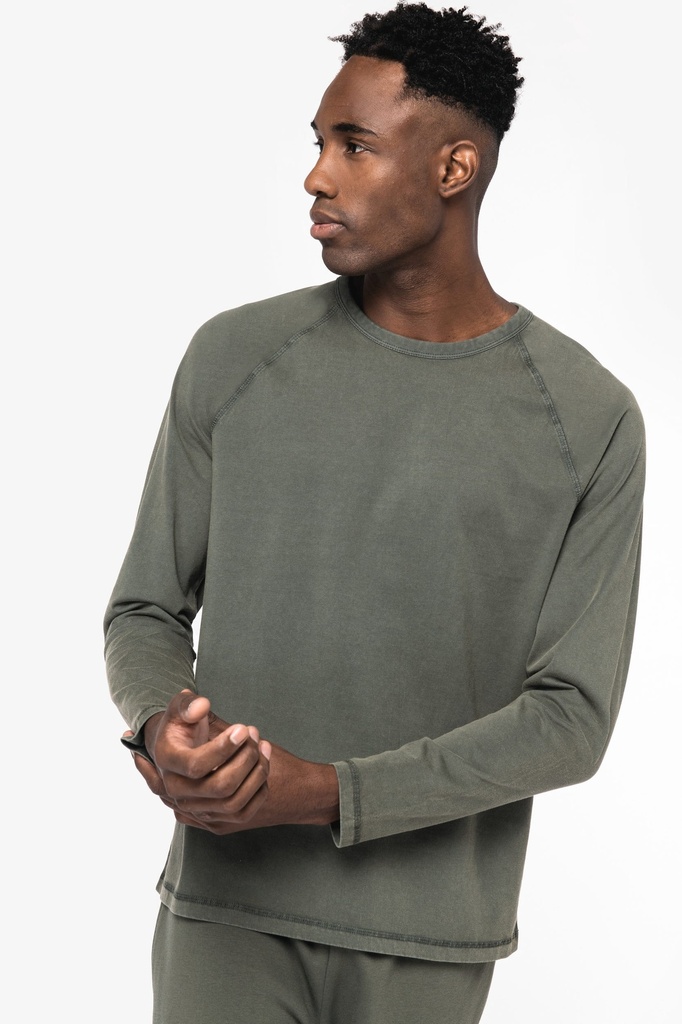 NS338 - T-shirt écoresponsable raglan manches longues homme  - WashedCoalGrey