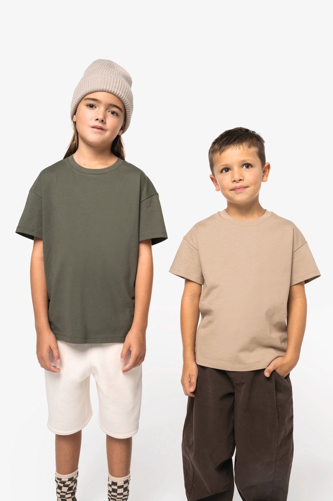 [NS340-WetSand-12/14ans] NS340 - T-shirt écoresponsable à épaules tombantes enfant - WetSand (12/14 ANS)