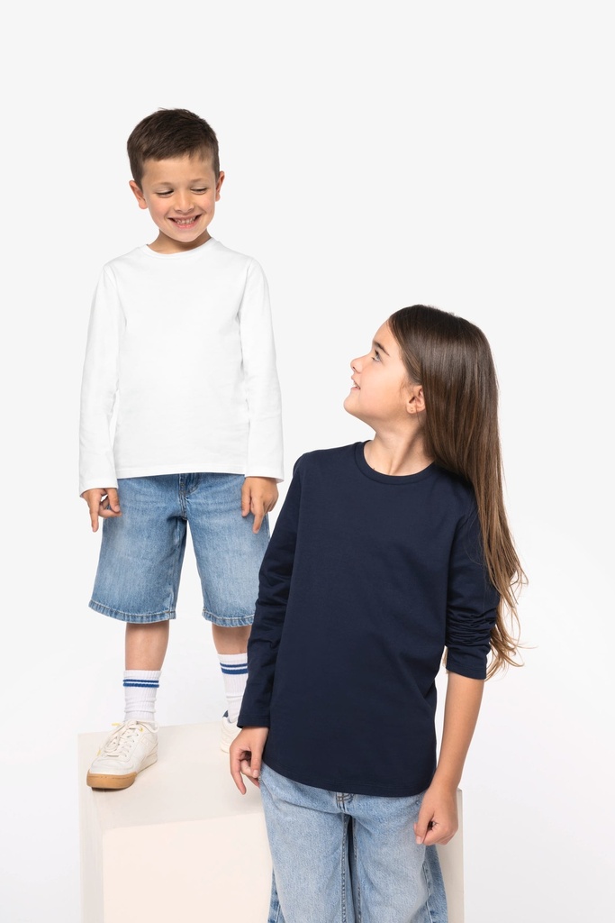 NS346 - T-shirt écoresponsable manches longues enfant - White