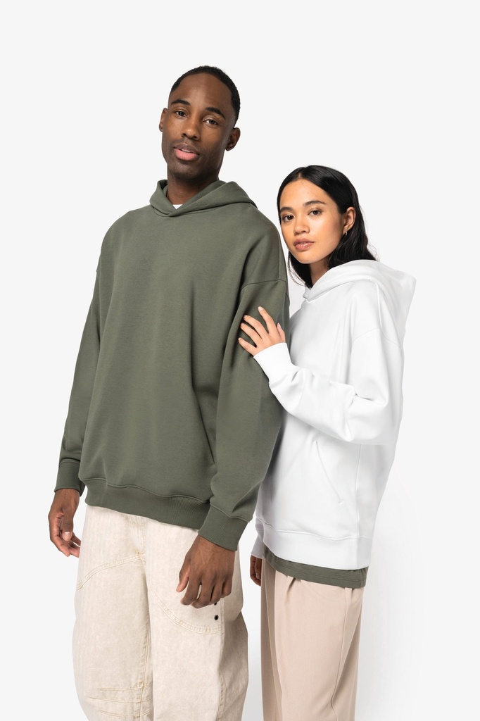 [NS408-OrganicKhaki-2XS] NS408 - Sweat-shirt écoresponsable à capuche oversize unisexe  - OrganicKhaki (2XS)