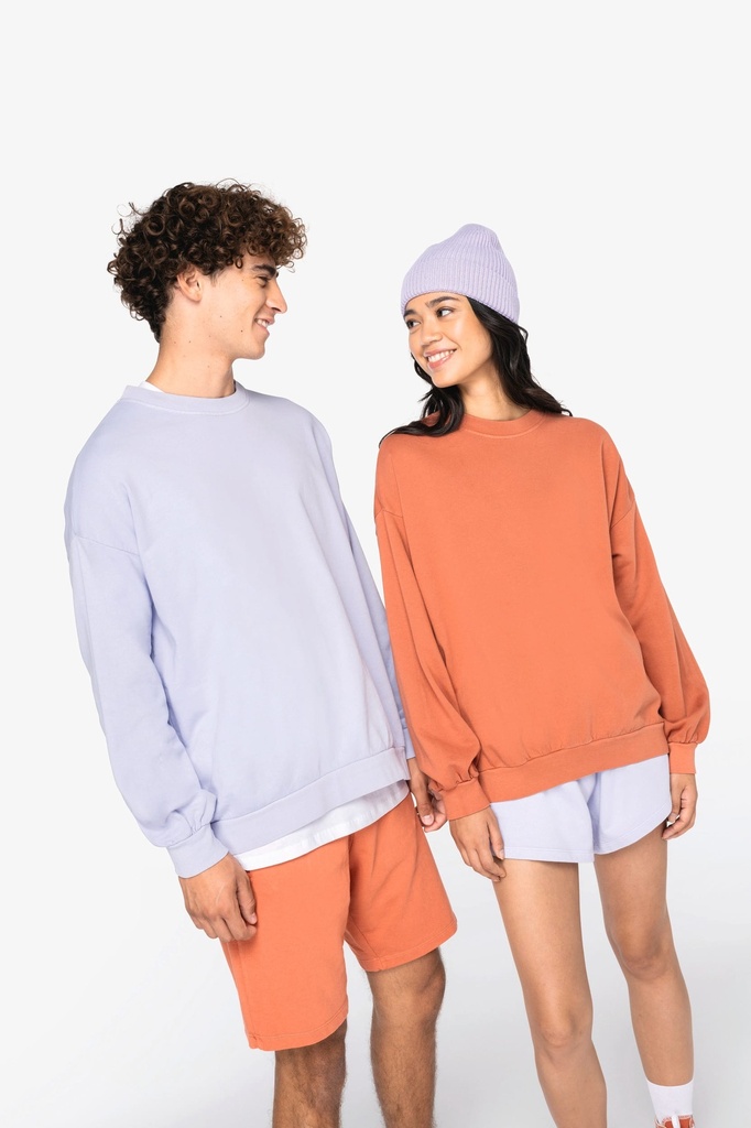 [NS415-WashedNavyBlue-XS] NS415 - Sweat-shirt écoresponsable oversize French Terry unisexe  - WashedNavyBlue (XS)
