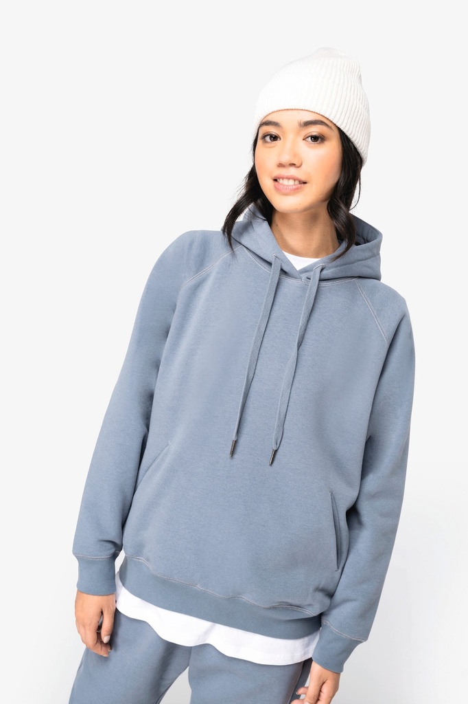 [NS422-Black-XS] NS422 - Sweat-shirt écoresponsable à capuche raglan femme - Black (XS)