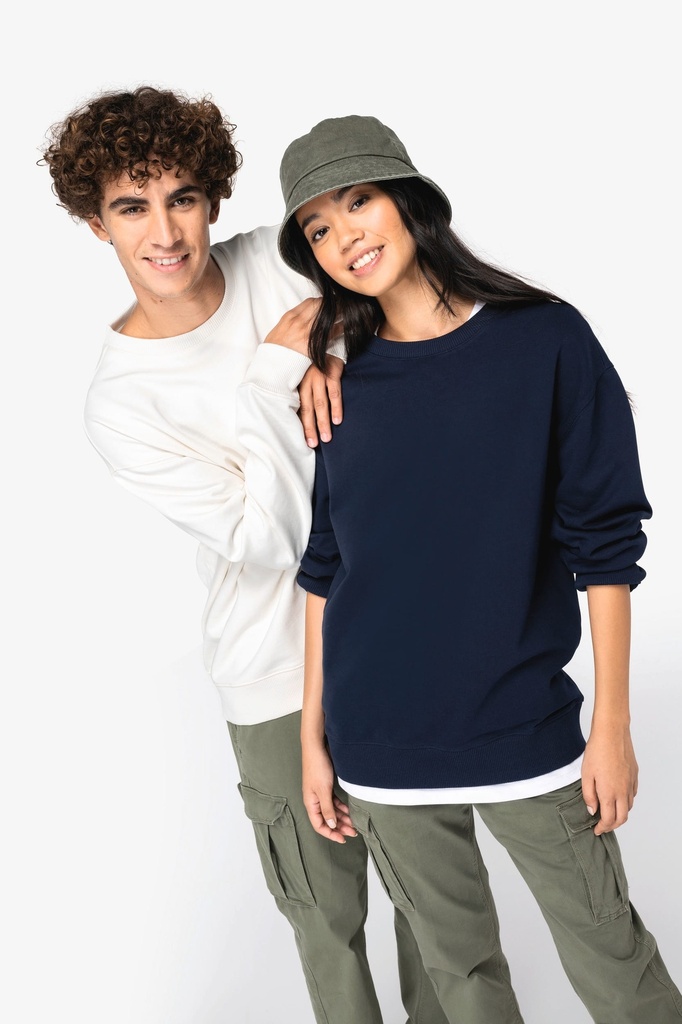 [NS430-NavyBlue-2XS] NS430 - Sweat-shirt écoresponsable à col rond à épaules tombantes French Terry unisexe - NavyBlue (2XS)