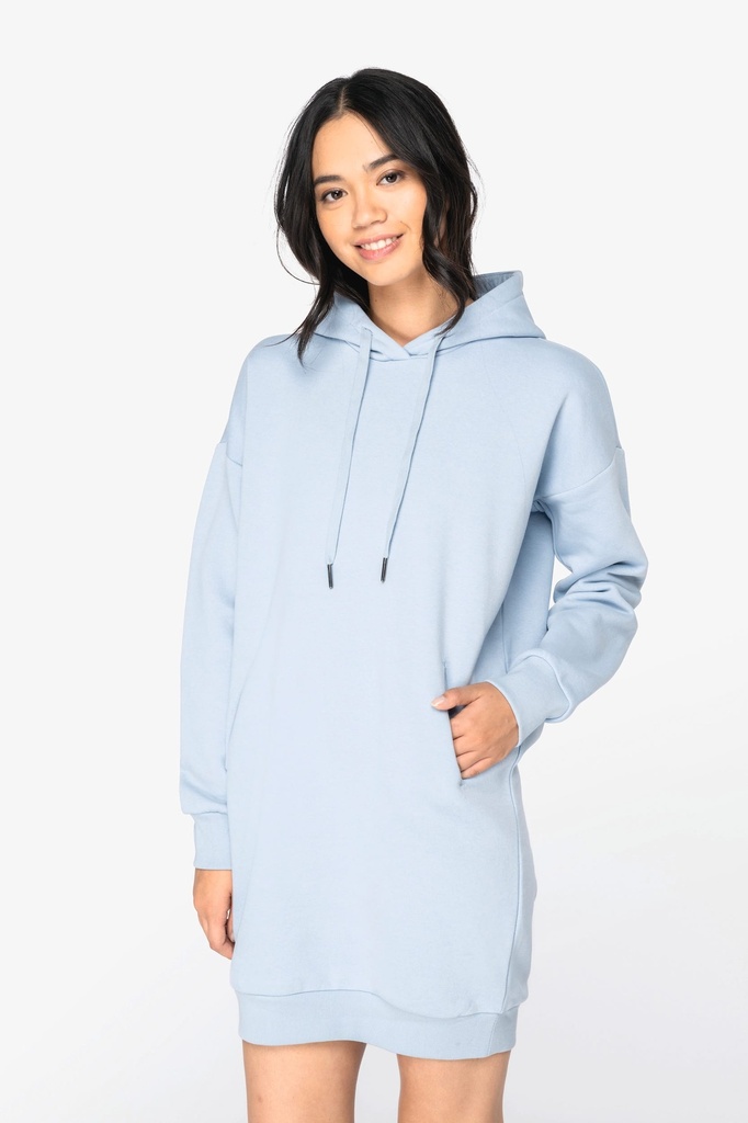 [NS5005-MineralGrey-XS] NS5005 - Robe sweat-shirt écoresponsable à capuche femme - MineralGrey (XS)