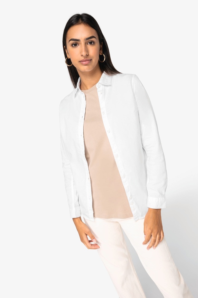 [NS503-WashedJadeGreen-XS] NS503 - Chemise écoresponsable délavée femme - WashedJadeGreen (XS)