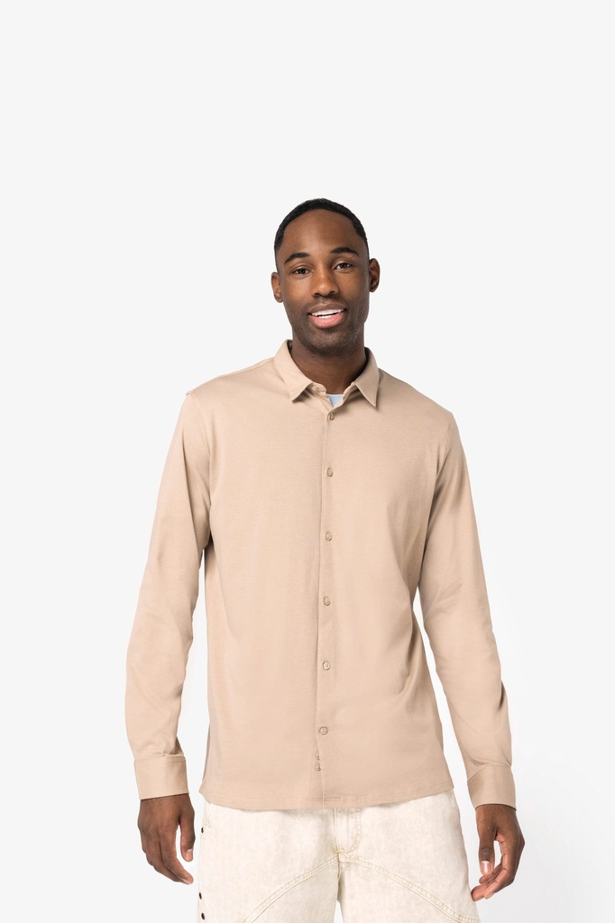 [NS510-White-S] NS510 - Chemise écoresponsable en jersey homme - White (S)