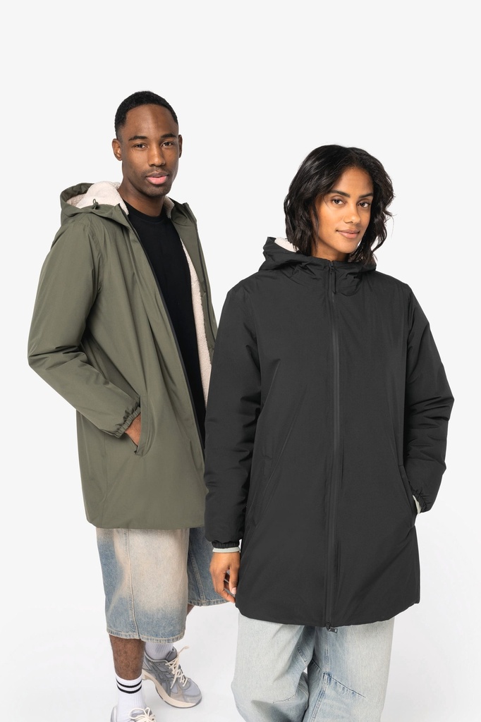 [NS609-NavyBlue-XS] NS609 - Veste écoresponsable imperméable doublée en sherpa unisexe - NavyBlue (XS)