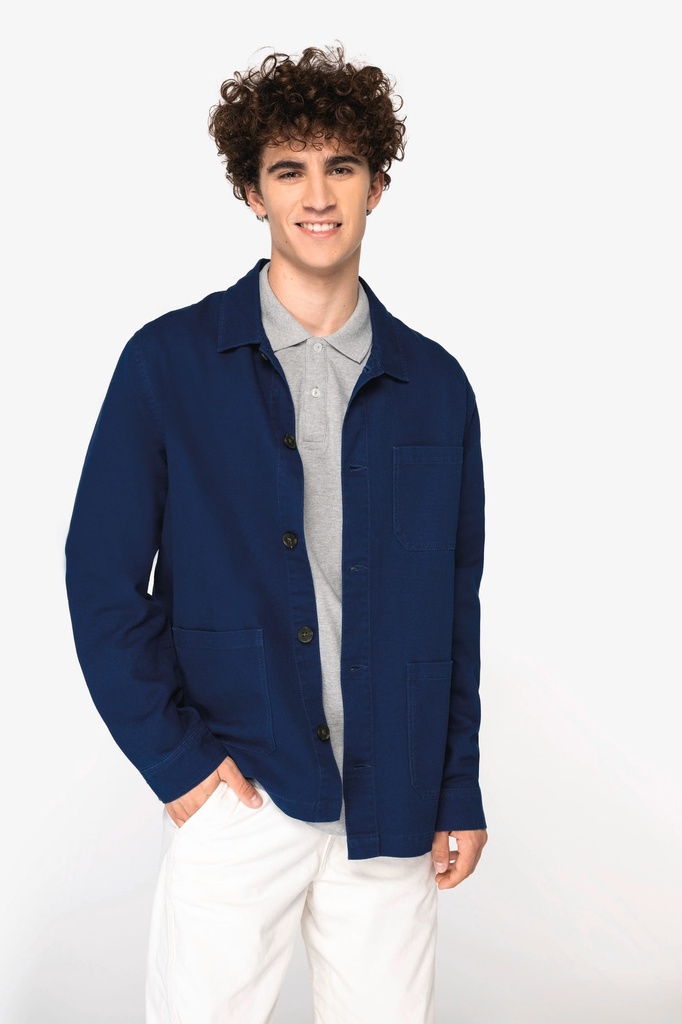 [NS610-WashedNavyBlue-S] NS610 - Veste worker écoresponsable délavée homme  - WashedNavyBlue (S)