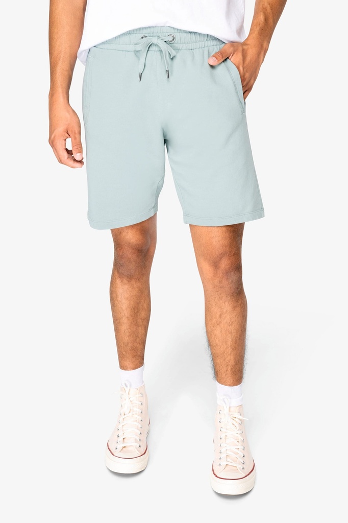 [NS716-WashedOrganicKhaki-S] NS716 - Short écoresponsable French Terry homme  - WashedOrganicKhaki (S)