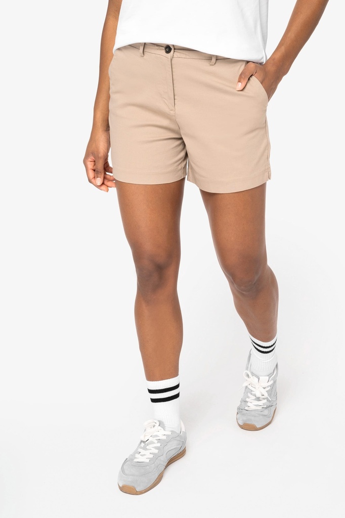 [NS739-OrganicKhaki-44FR] NS739 - Bermuda chino écoresponsable femme - OrganicKhaki (44FR)