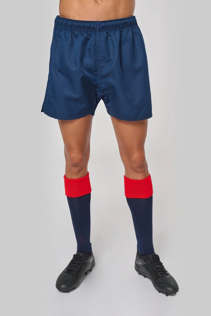 [PA138-Black-XS] PA138 - Short de rugby élite unisexe - Black (XS)