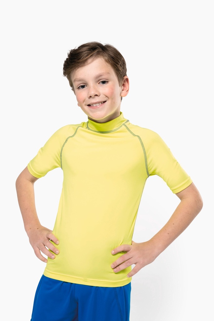 [PA4008-Black-12/14ans] PA4008 - T-shirt technique à manches courtes avec protection anti-UV enfant - Black (12/14 ANS)