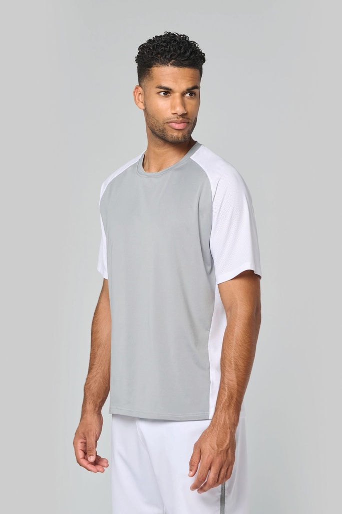 [PA4030-Black_MarlDarkGrey-S] PA4030 - T-shirt de padel bicolore à manches raglan homme - Black_MarlDarkGrey (S)