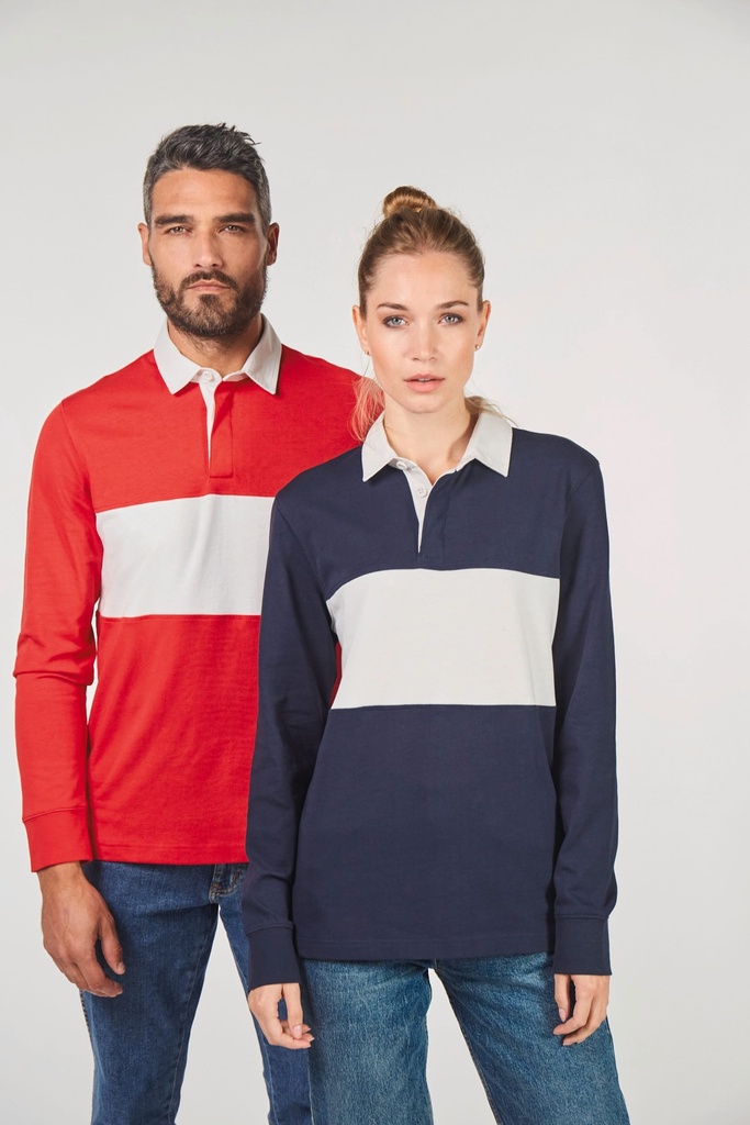 PA429 - Polo Rugby manches longues - Navy_White