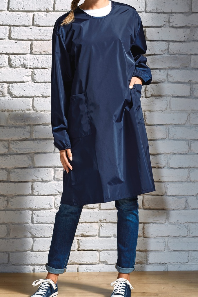 [PR118-Black-S/M] PR118 - Robe de salon imperméable double attache - Black (S/M)