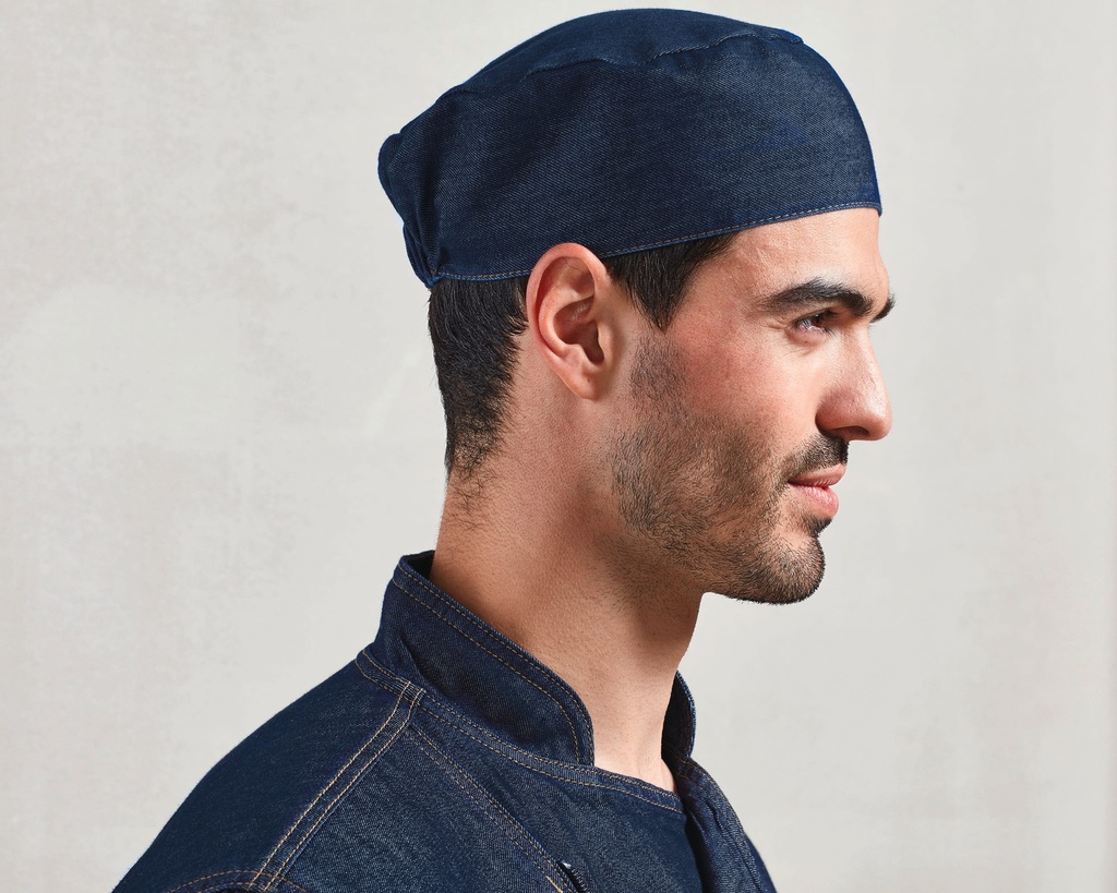 [PR653-BlackDenim-OneSize] PR653 - Calot de cuisinier - BlackDenim