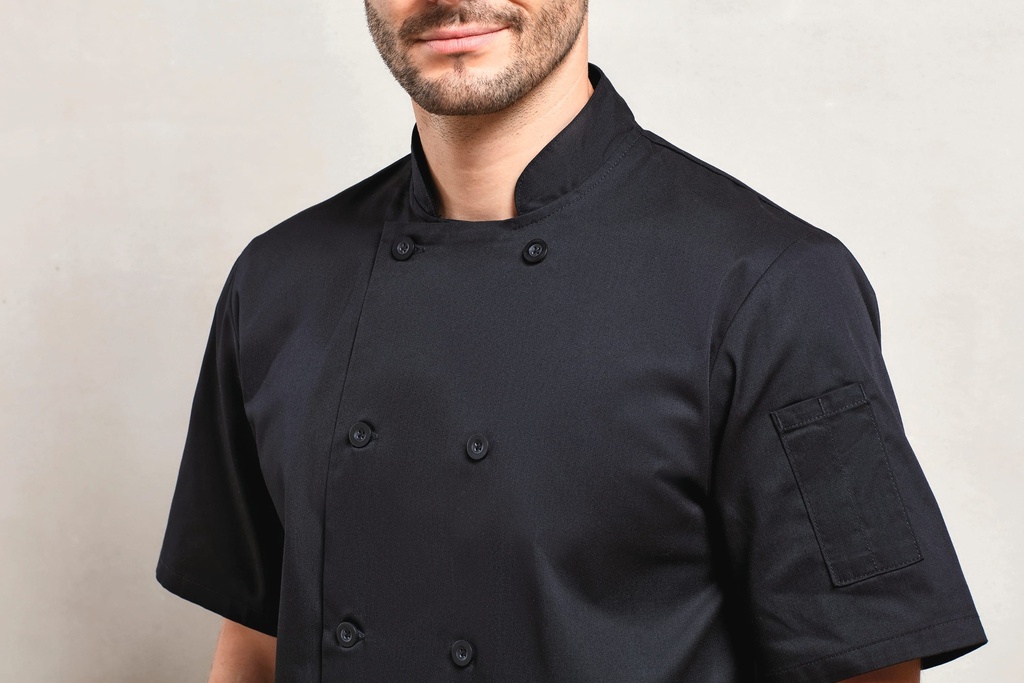 PR656 - Veste de cuisine manches courtes - Black