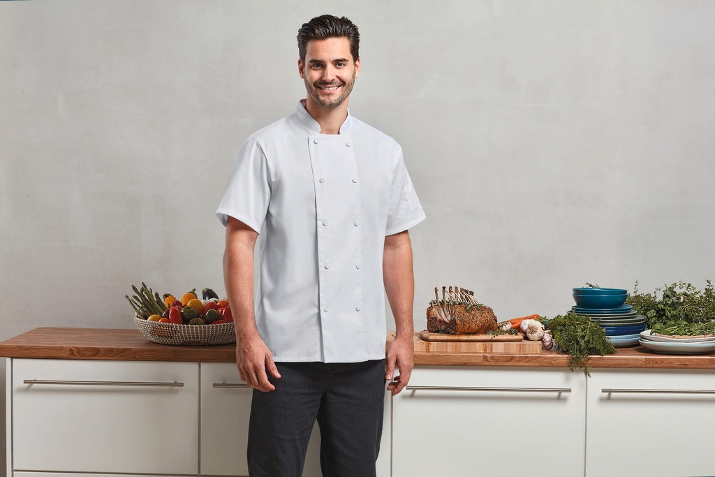PR902 - Veste chef cuisinier manches courtes Coolchecker® - Black