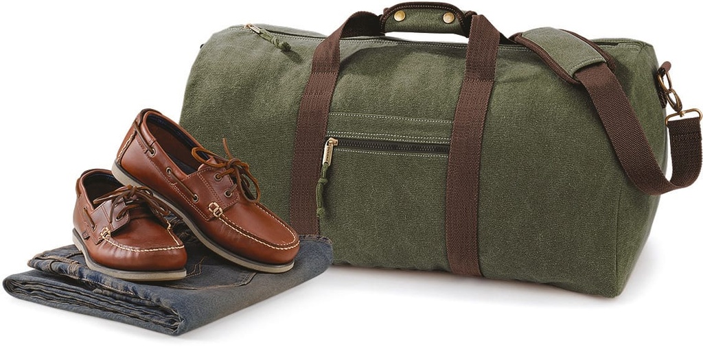 [QD613-Sahara-OneSize] QD613 - Sac de voyage vintage en toile - Sahara