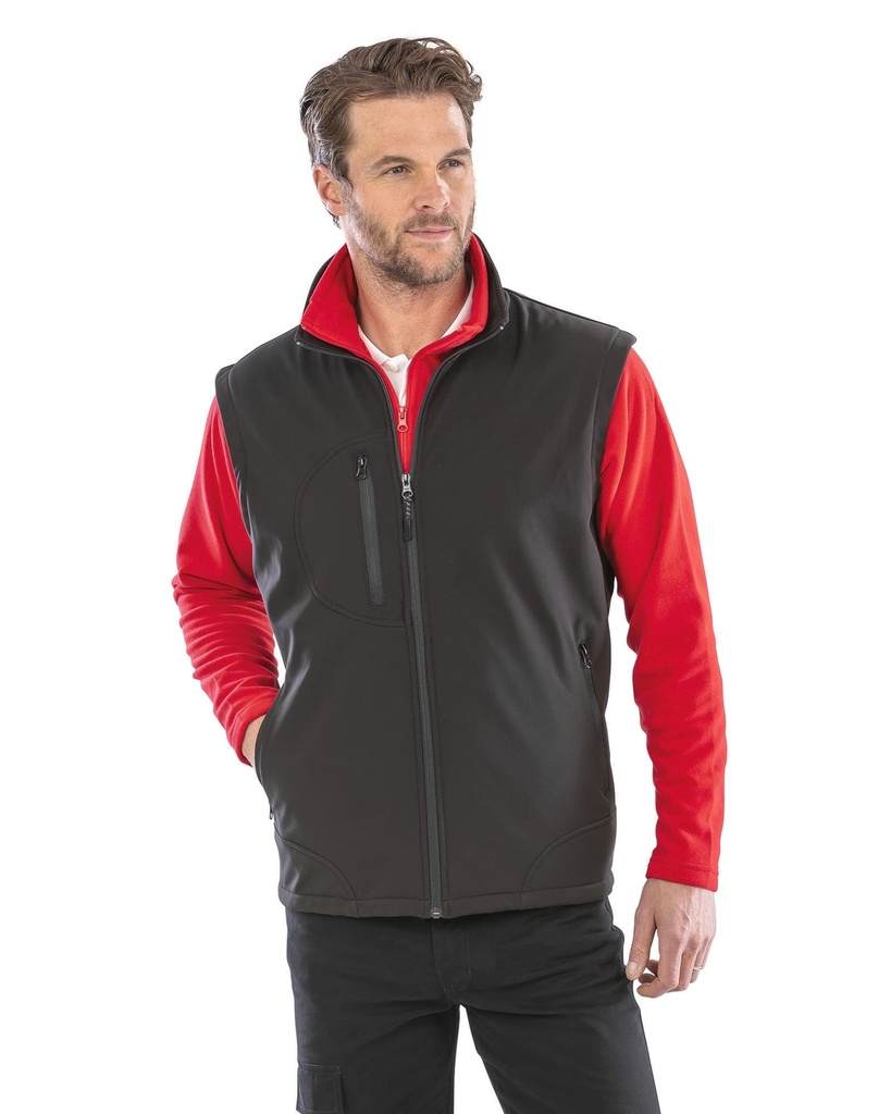 [R123-Red_Black-S] R123 - Bodywarmer softshell - Red_Black (S)