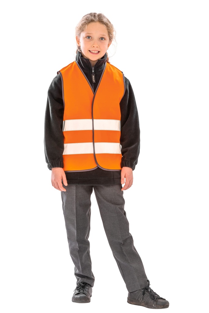 [R200J-FluorescentYellow-10/12ans] R200J - Gilet de sécurité enfant - FluorescentYellow (10/12 ans)