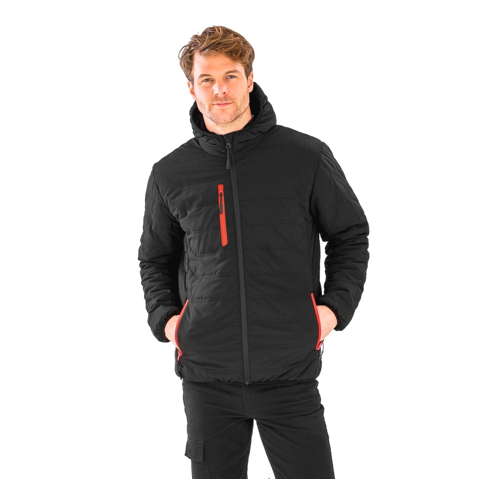R240X - Veste matelassée black compass recyclée - Black_Red