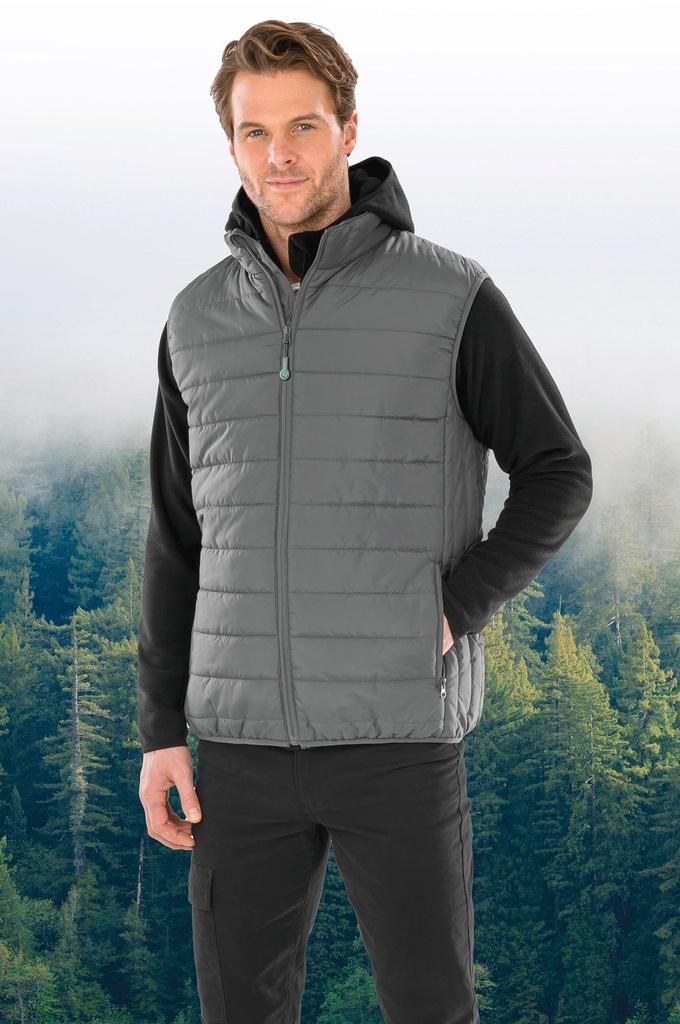 [R244X-Grey-XS] R244X - Bodywarmer recyclé et matelassé Core - Grey (XS)