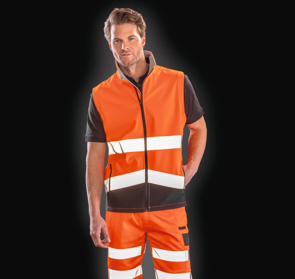 R451X - Gilet softshell High Viz - FluorescentOrange_Black