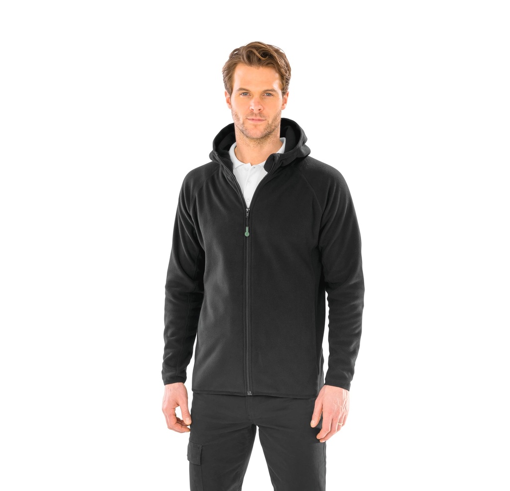 R906X - Veste à capuche en micropolaire recyclée - Black