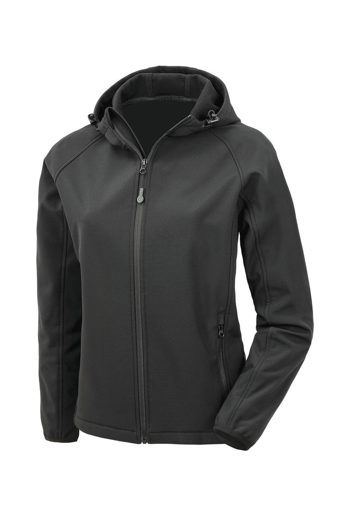 R911F - Veste softshell recyclée 3 couches à capuche femme - Black