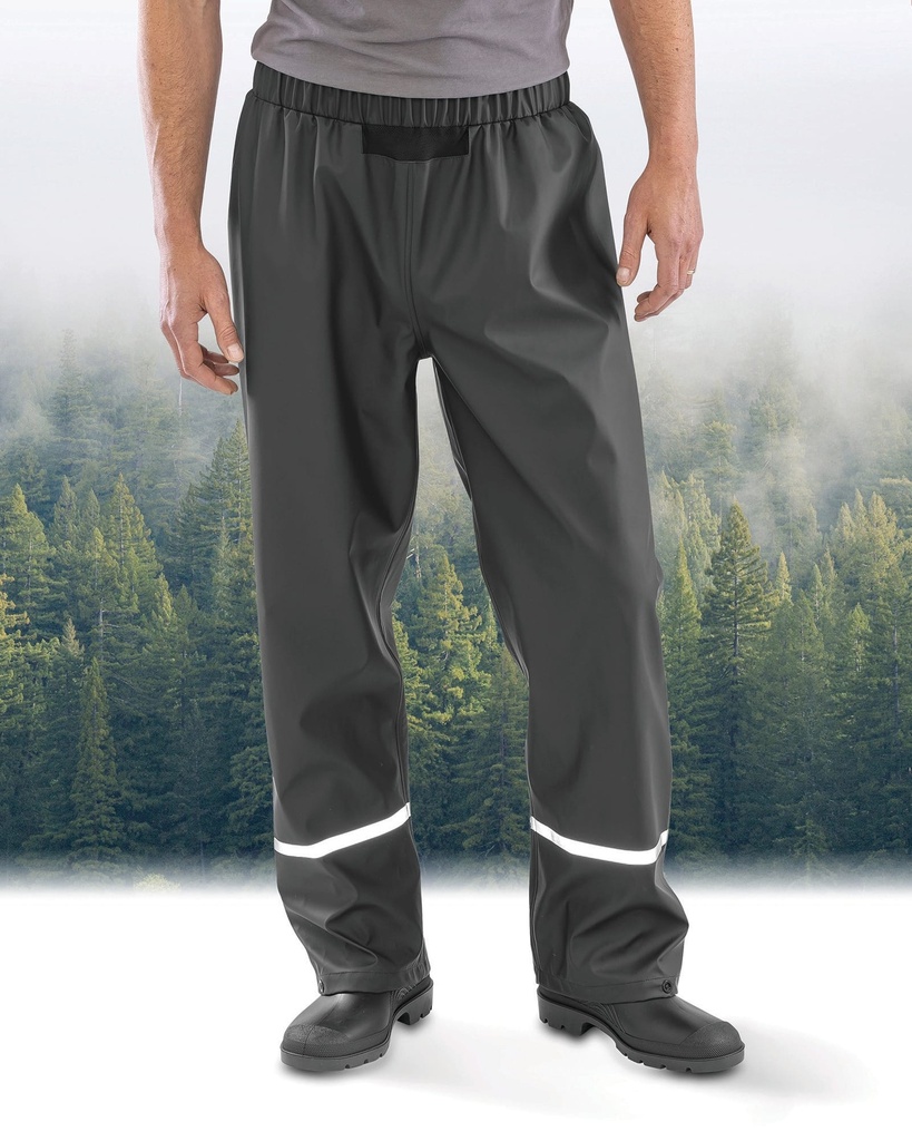 [R916X-Black-S] R916X - Pantalon Prism PU waterproof avec bandes réfléchissantes - Black (S)