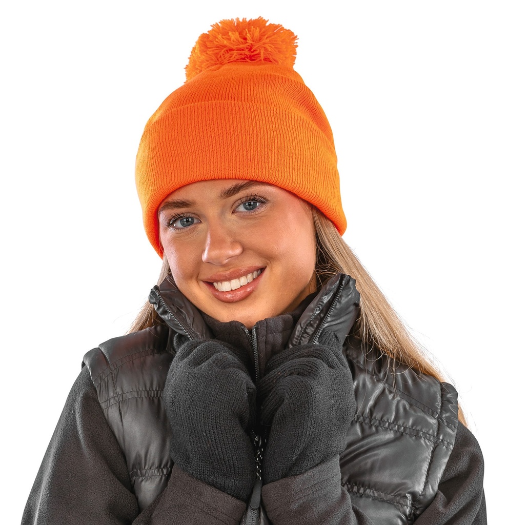 RC028X - Bonnet pompon BEANIE - Red