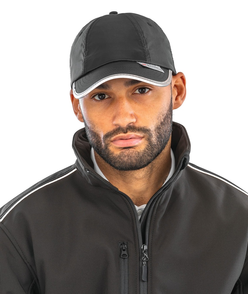 [RC35-Black-OneSize] RC35 - Casquette avec bordures réfléchissantes - Black