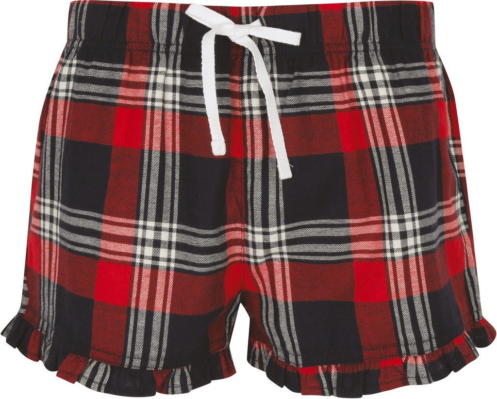 [SK082-Red_NavyCheck-2XS] SK082 - Short femme à motif tartan - Red_NavyCheck (2XS)