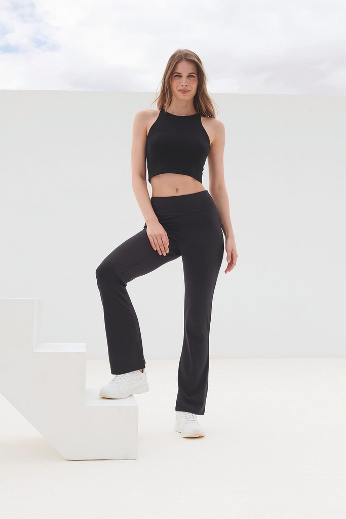 [SK428-Black-XS] SK428 - Legging évasé pour femme - Black (XS)