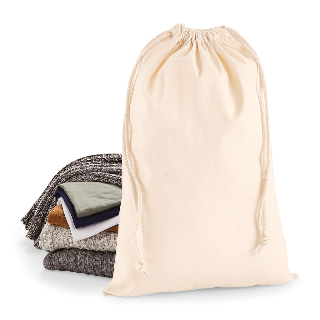 [W216-Natural-XS] W216 - Sac cordelette en coton premium - Natural (XS)