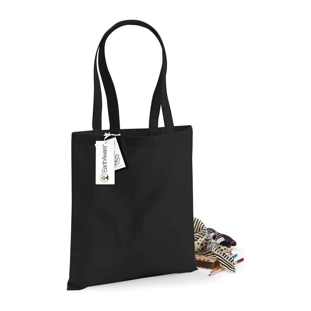 [W801-Black-OneSize] W801 - Sac coton bio Earthaware® - Black