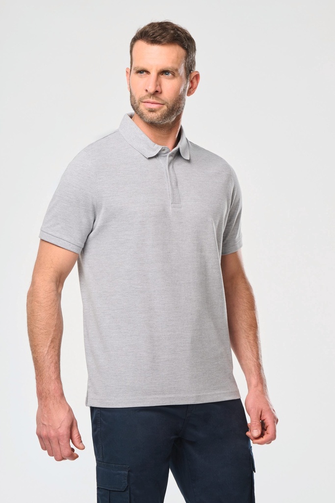 [WK225-White-XS] WK225 - Polo col boutons pression manches courtes homme - White (XS)