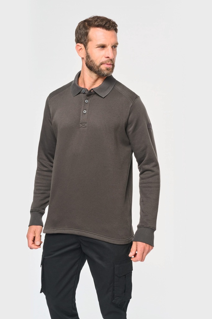 [WK4000-Black-XS] WK4000 - Sweat-shirt col polo homme - Black (XS)
