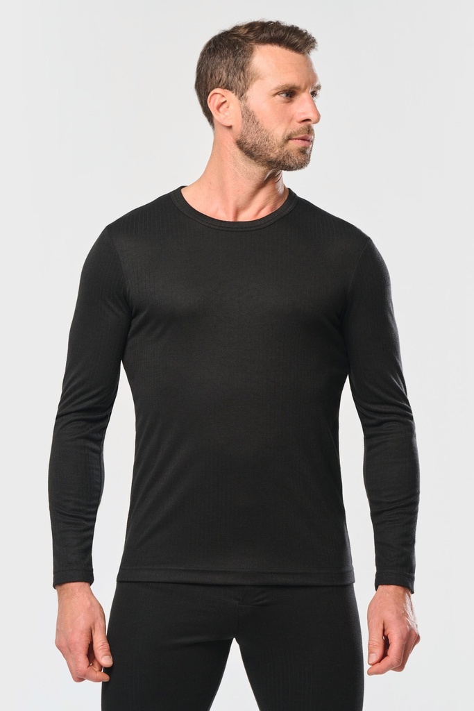 [WK801-Black-S] WK801 - Maillot de corps manches longues unisexe - Black (S)