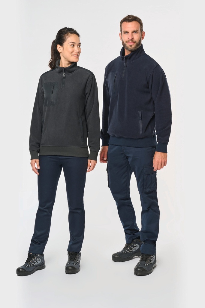 [WK905-Navy-XS] WK905 - Polaire écoresponsable col zippé unisexe - Navy (XS)